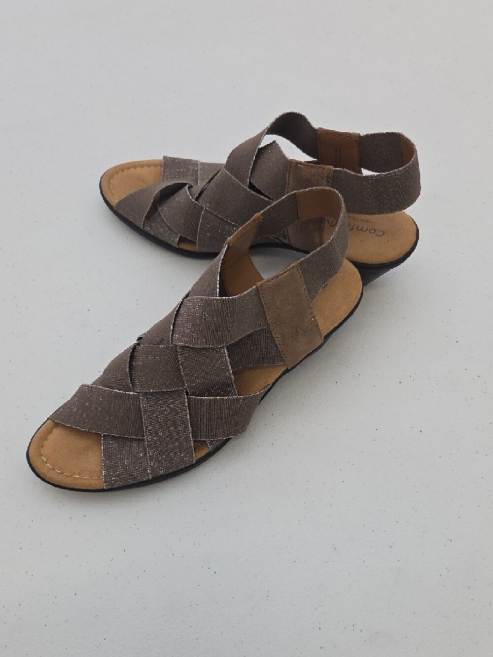 Comfortiva Woven Slingback Sandals in Brown for Women Size 10